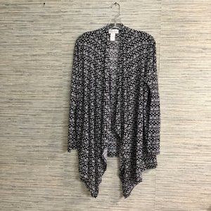 FASHION AVENUE - Size XL - Black & White Southwestern Print Lightweight Jacket